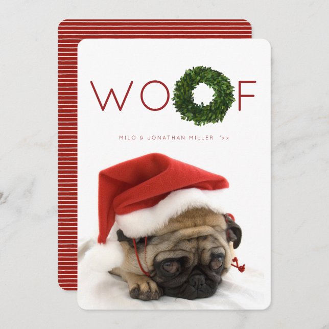 Tarjeta plana de vacaciones para Navidades de Masc (Anverso / Reverso)