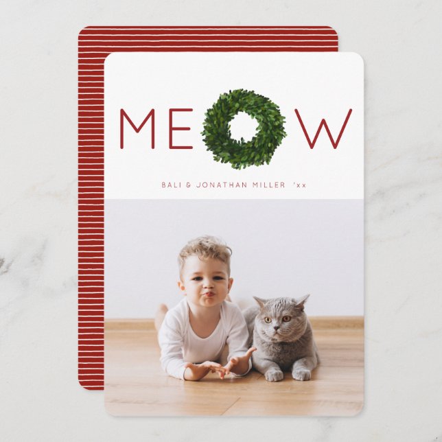 Tarjeta plana de vacaciones para Navidades de Masc (Anverso / Reverso)