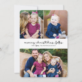 Tarjeta plana de vacaciones para Navidades fotográ