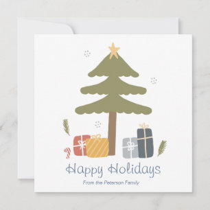 Tarjeta plana de vacaciones para Navidades nórdico