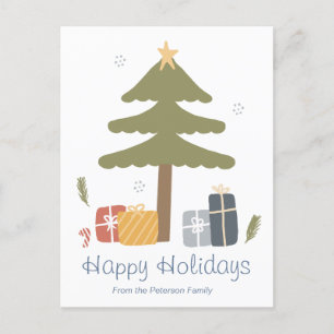 Tarjeta plana de vacaciones para Navidades nórdico