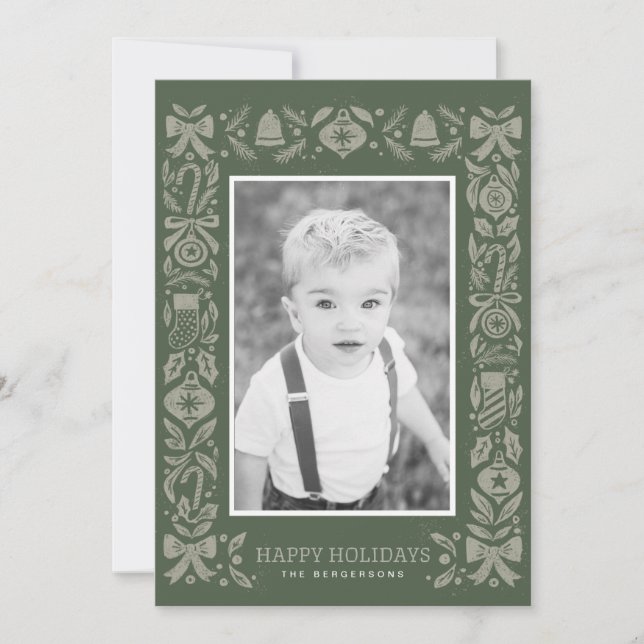 Tarjeta plana de vacaciones, tamaño: 4,25" x 5,5", (Anverso)