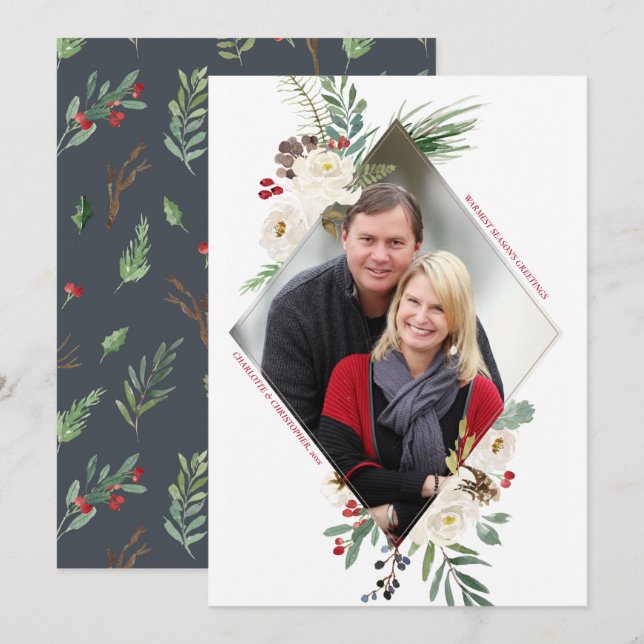 Tarjeta plana de vacaciones Wind Wonderland Diamon (Anverso / Reverso)