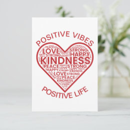 Tarjeta plana de vibraciones positivas vida positi