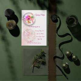 Tarjeta plana de vidrio floral