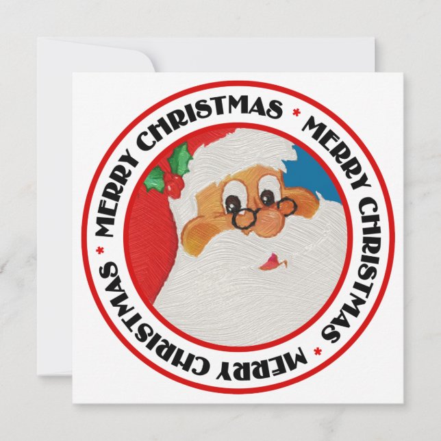 Tarjeta plana del arte pop de Santa del (Anverso)