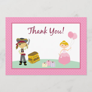 Tarjeta plana del de agradecimiento de la princesa