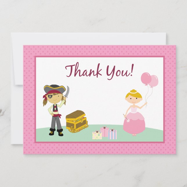 Tarjeta plana del de agradecimiento de la princesa (Anverso)