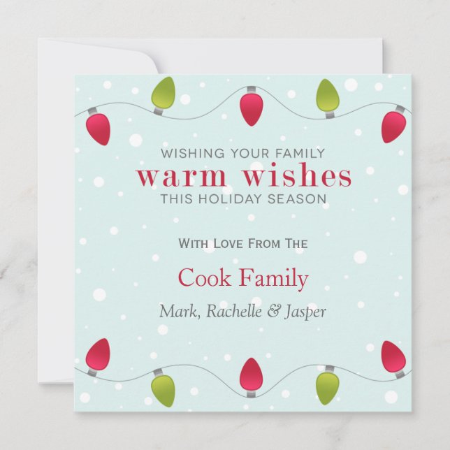 Tarjeta plana del día de fiesta de las luces de (Anverso)