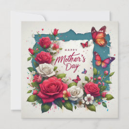 Tarjeta plana del día de la madre