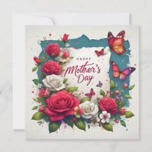Tarjeta plana del día de la madre