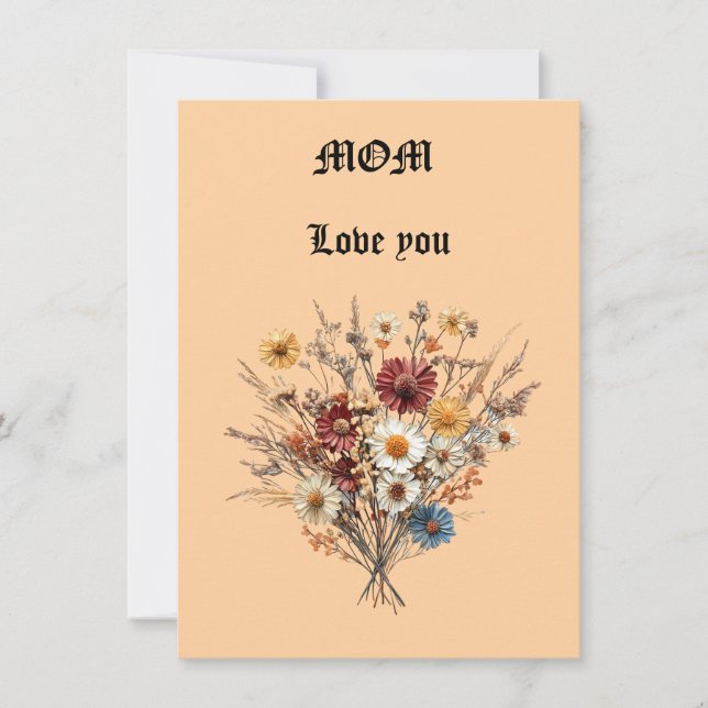 Tarjeta plana del día de la madre (Anverso)