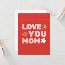 Tarjeta plana del día de la madre 'Te quiero mamá'