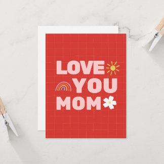 Tarjeta plana del día de la madre 'Te quiero mamá'