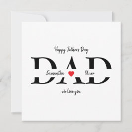 Tarjeta plana del Día del Padre Feliz personalizad