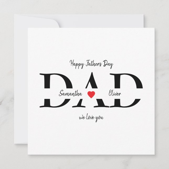 Tarjeta plana del Día del Padre Feliz personalizad (Anverso)