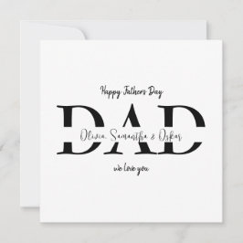 Tarjeta plana del Día del Padre Feliz personalizad