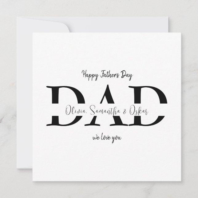 Tarjeta plana del Día del Padre Feliz personalizad (Anverso)