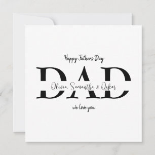 Tarjeta plana del Día del Padre Feliz personalizad