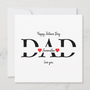 Tarjeta plana del Día del Padre Feliz personalizad