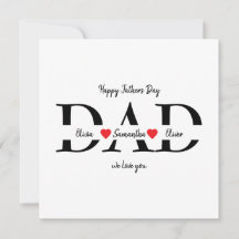 Tarjeta plana del Día del Padre Feliz personalizad