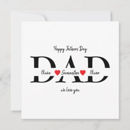 Tarjeta plana del Día del Padre Feliz personalizad