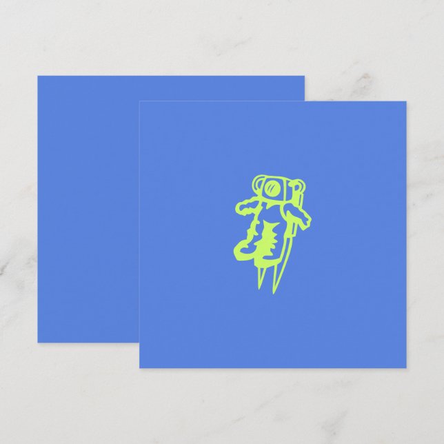 Tarjeta plana del hombre espacial (Anverso / Reverso)