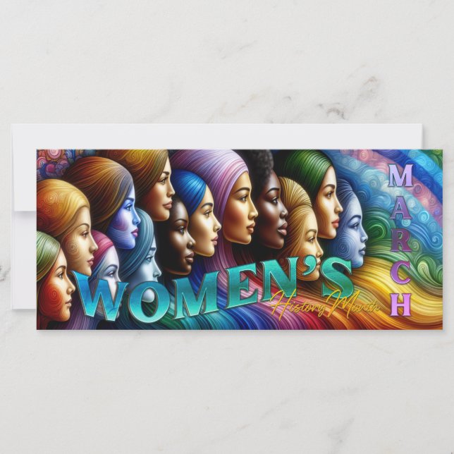 Tarjeta plana del mes de la historia de la mujer (Anverso)