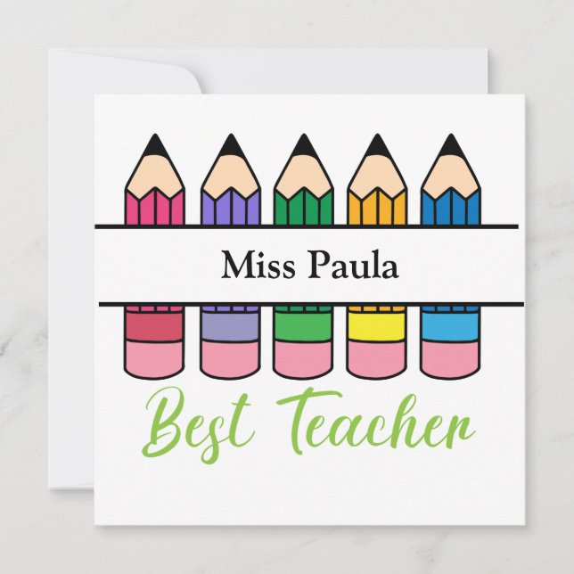 Tarjeta plana del profesor (Anverso)