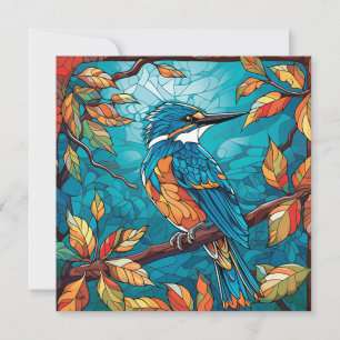 Tarjeta plana del Rey Pescador de Otoño