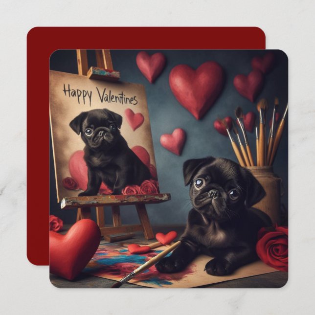 Tarjeta plana día de San Valentín (Anverso / Reverso)