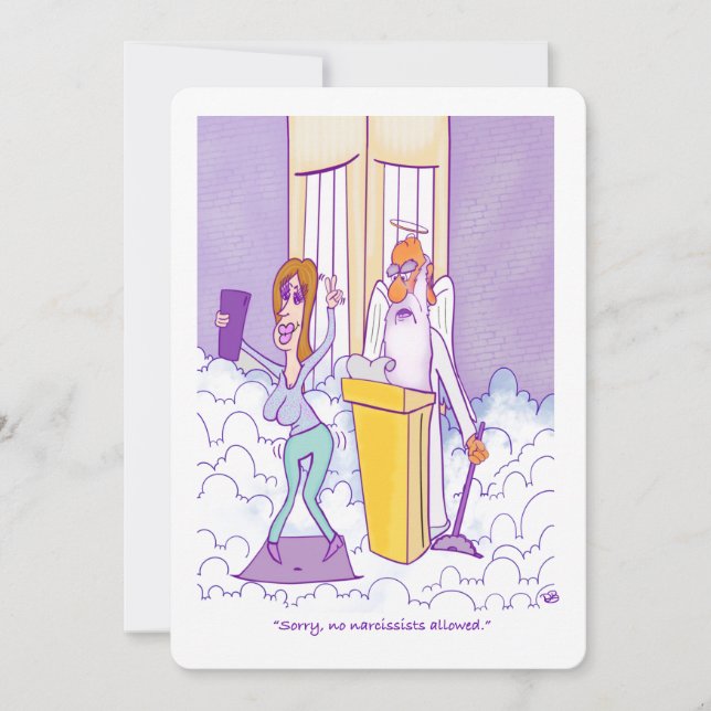 Tarjeta plana divertida de narcisist (Anverso)