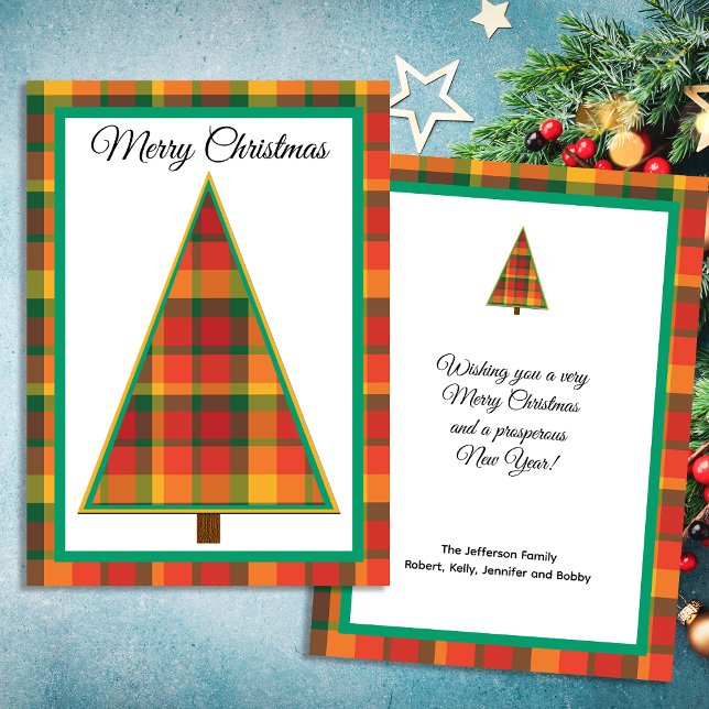 Tarjeta plana divertida de Navidad con cuadros (Subido por el creador)