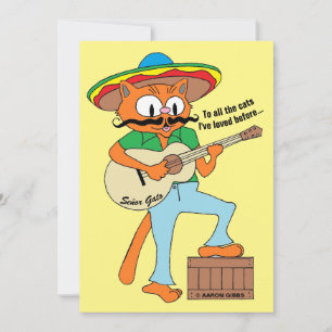 Tarjeta plana divertida del gato de la fiesta de d