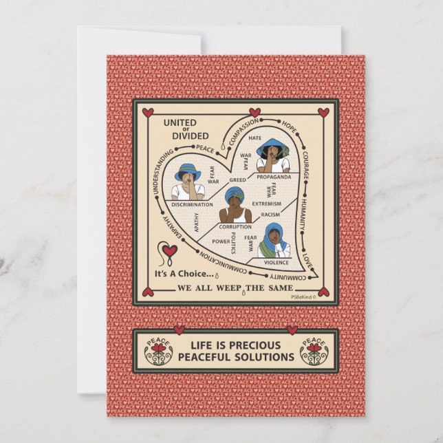 Tarjeta plana dividida o unida 5"x7" (Anverso)