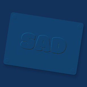 Tarjeta plana efecto 3D azul Me siento triste