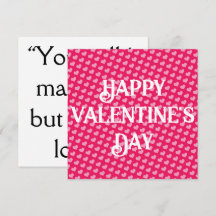 Tarjeta plana El día de San Valentín de corazones 