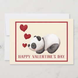 Tarjeta plana El día de San Valentín Sweet Panda &