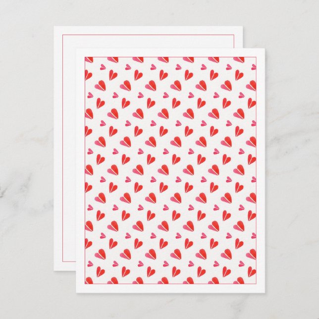 Tarjeta plana en blanco MINI HEARTS 4.25x5.5 (Anverso / Reverso)