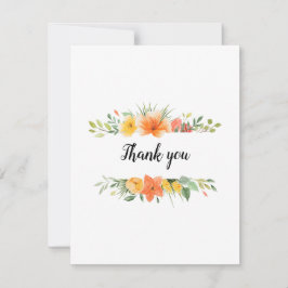 Tarjeta plana en blanco o agradecimiento floral bo