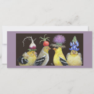 tarjeta plana familiar goldfinch
