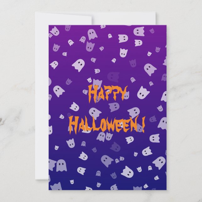 Tarjeta plana Fantasma Halloween (Anverso)