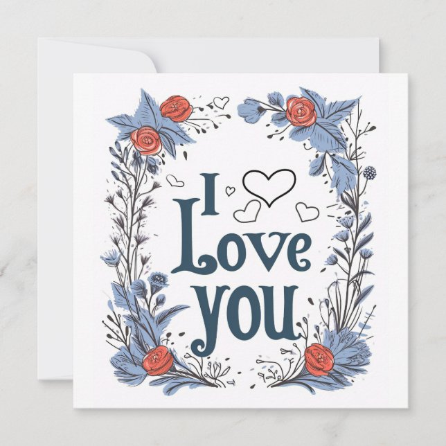 Tarjeta plana feliz Día de San Valentín (Anverso)