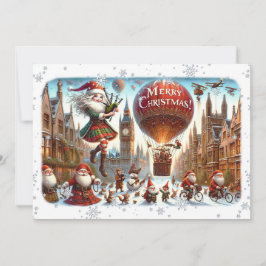 Tarjeta plana Feliz Navidad 020(ElfSanta)