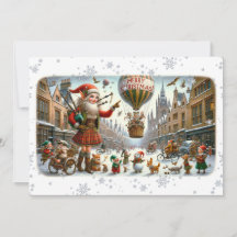 Tarjeta plana Feliz Navidad 021 (ElfSanta)