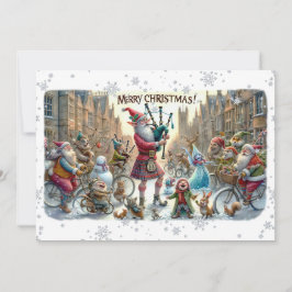 Tarjeta plana Feliz Navidad 025 (ElfSanta)