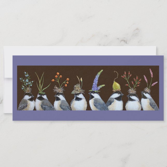 Tarjeta plana Fiesta Chickadees (Anverso)