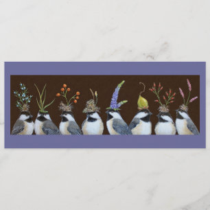 Tarjeta plana Fiesta Chickadees
