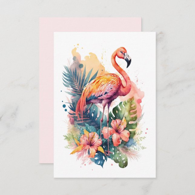 Tarjeta plana Flamingo (Anverso / Reverso)