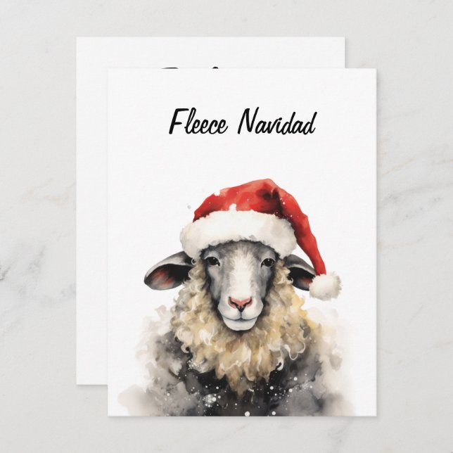 Tarjeta plana Fleece Navidad Navidades (Anverso / Reverso)